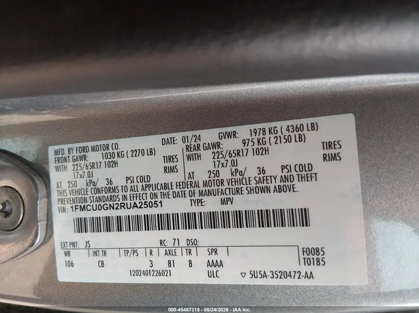 2024 FORD ESCAPE ACTIVE