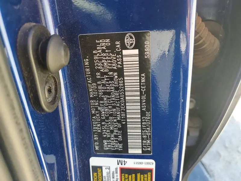 2010 TOYOTA CAMRY LE  