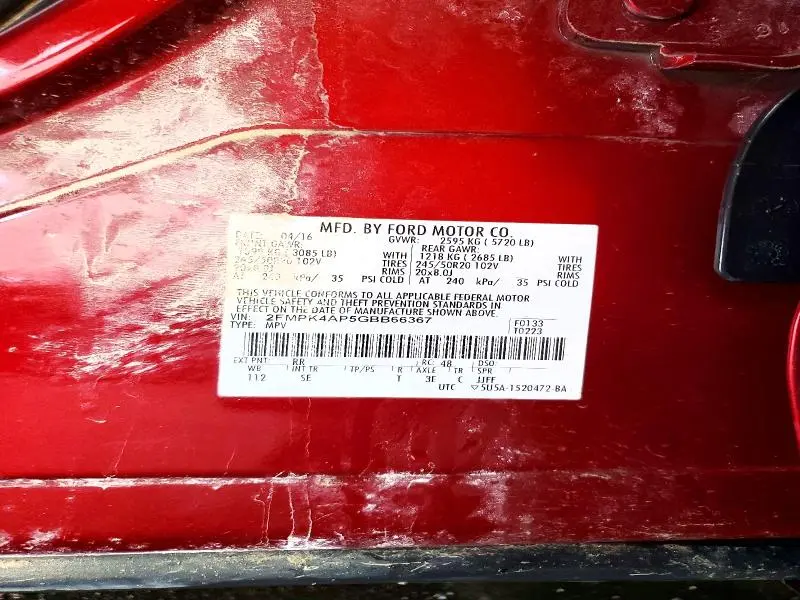 2016 FORD EDGE SPORT  