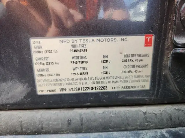 2016 TESLA MODEL S   