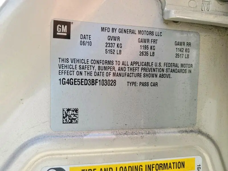 2011 BUICK LACROSSE CXS  