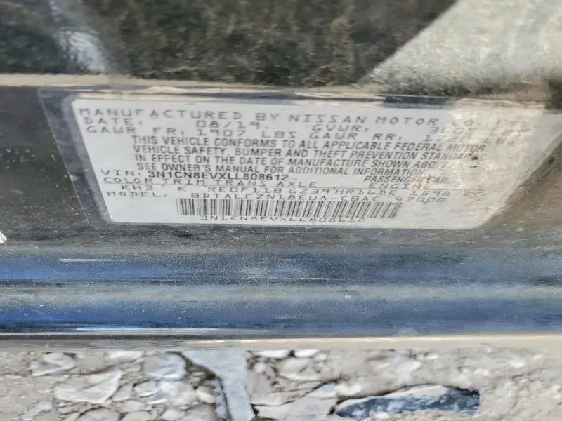 2020 NISSAN VERSA SV  