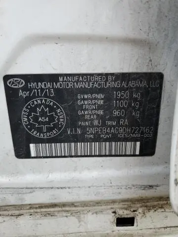 2013 HYUNDAI SONATA GLS  