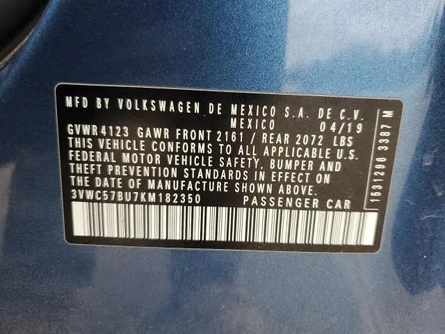 2019 VOLKSWAGEN JETTA S  