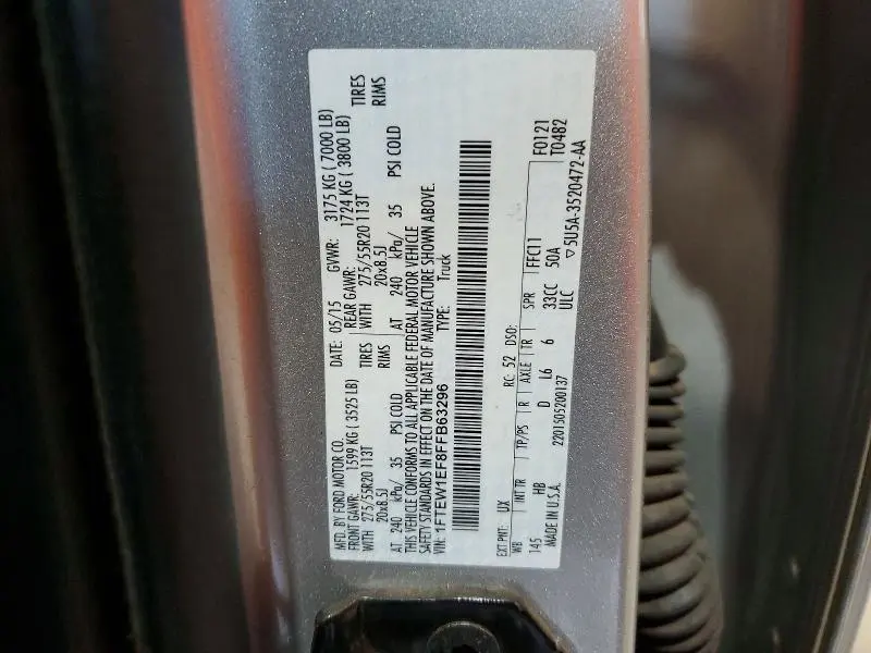 2015 FORD F150 SUPERCREW  