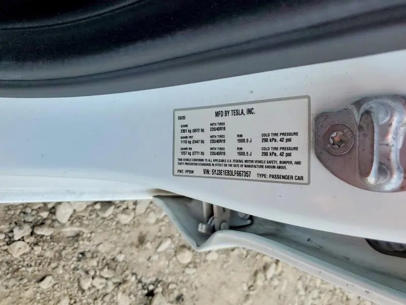 2020 TESLA MODEL 3   