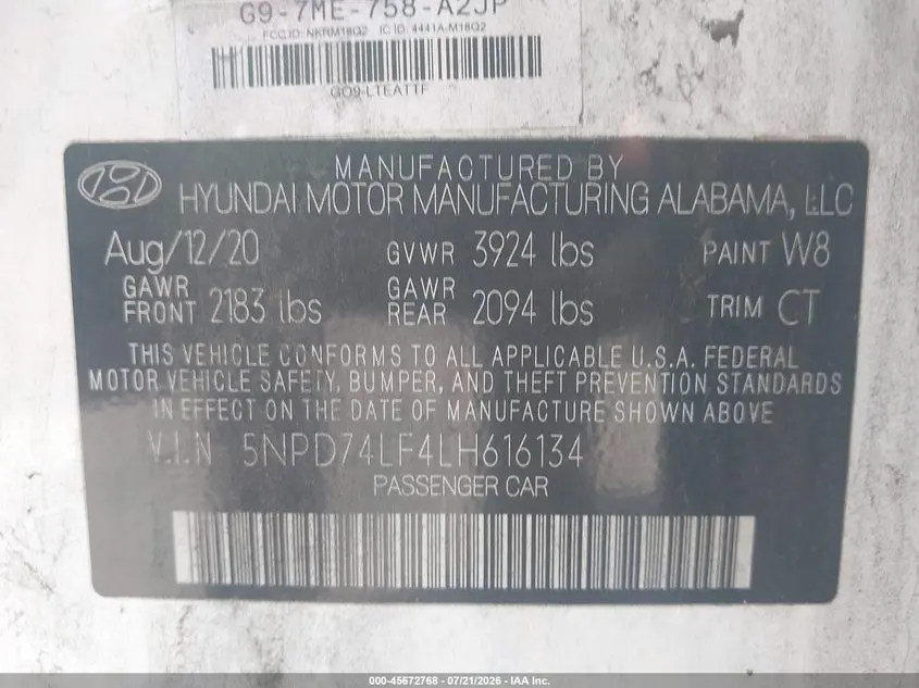 2020 HYUNDAI ELANTRA SE