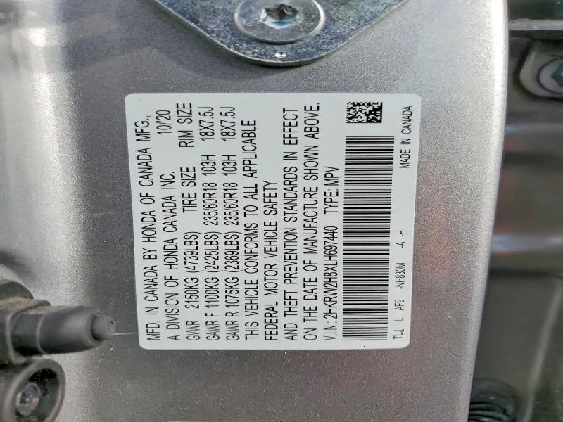 2020 HONDA CR-V EXL  