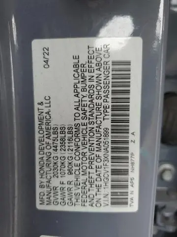 2022 HONDA ACCORD SPORT  