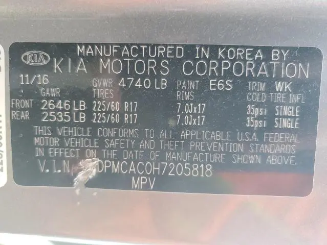 2017 KIA SPORTAGE LX  