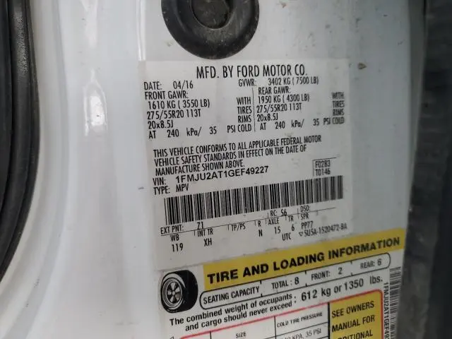 2016 FORD EXPEDITION LIMITED  