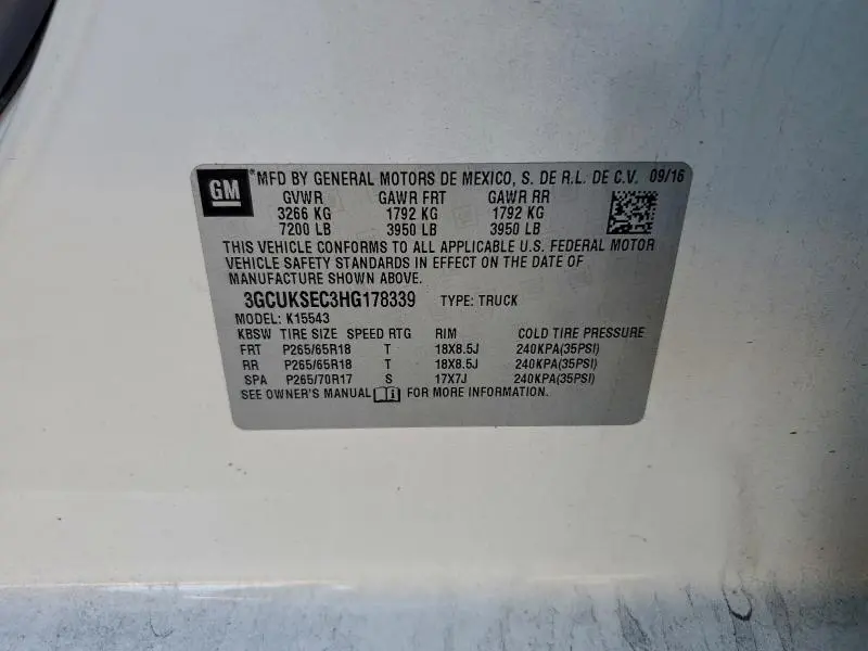 2017 CHEVROLET SILVERADO K1500 LTZ  