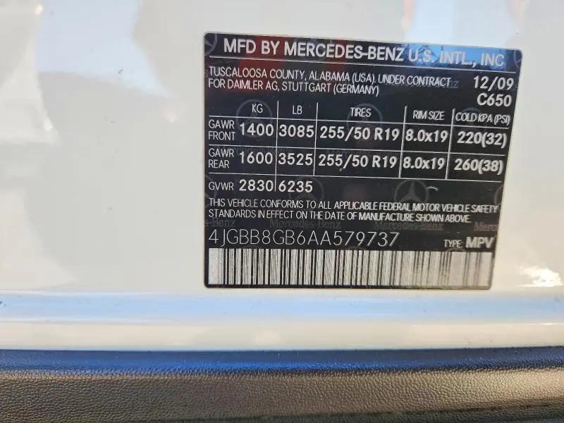 2010 MERCEDES-BENZ ML 350 4MATIC  