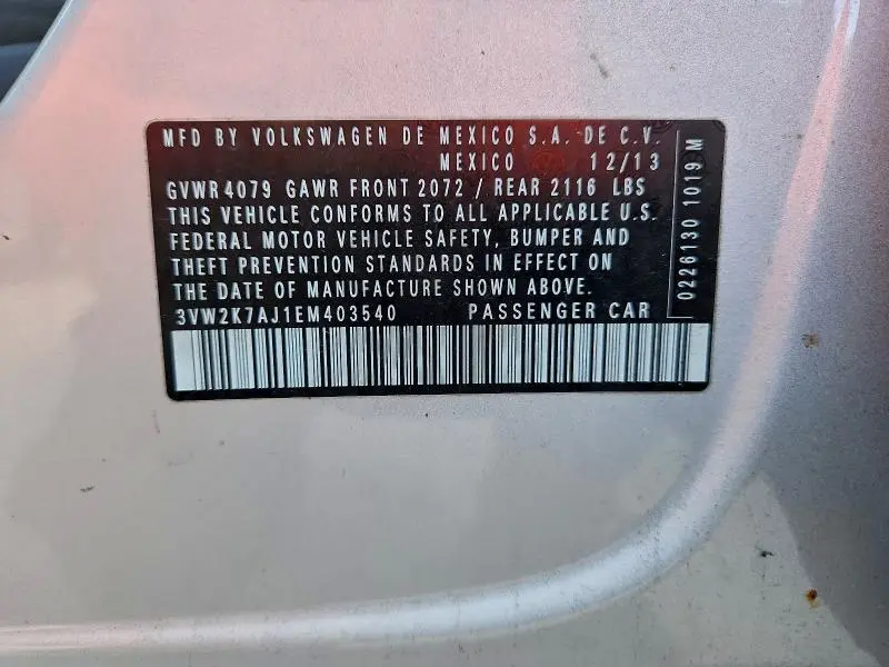 2014 VOLKSWAGEN JETTA BASE  