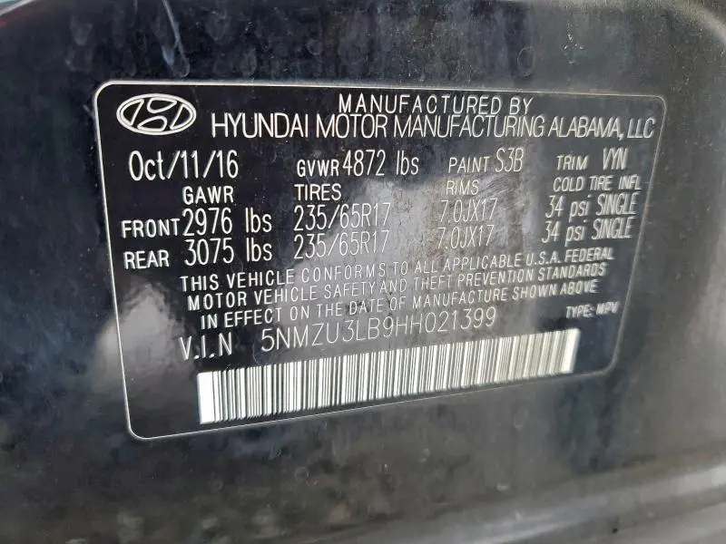 2017 HYUNDAI SANTA FE SPORT   