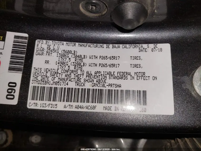 2018 TOYOTA TACOMA TRD SPORT