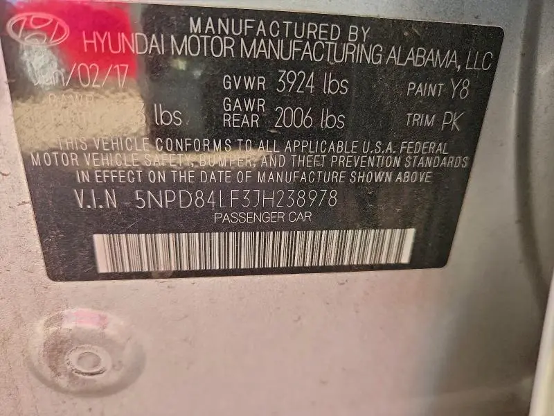 2018 HYUNDAI ELANTRA SEL  