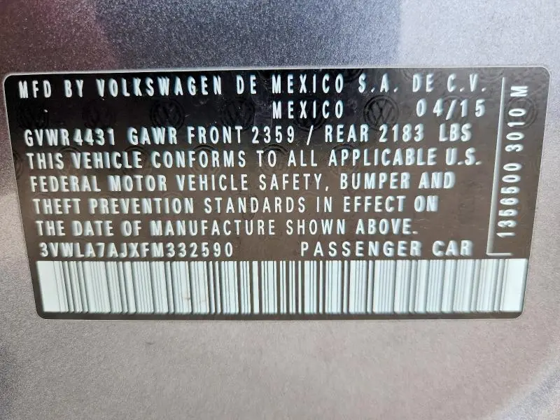 2015 VOLKSWAGEN JETTA TDI  