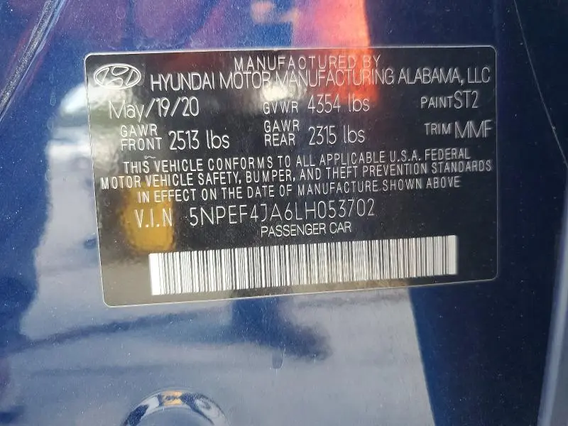 2020 HYUNDAI SONATA SEL  