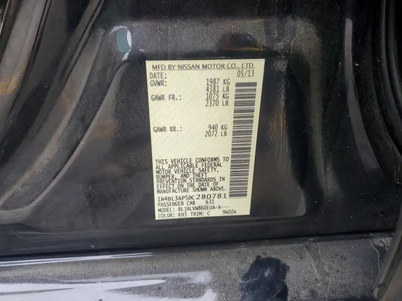 2013 NISSAN ALTIMA 3.5 S  