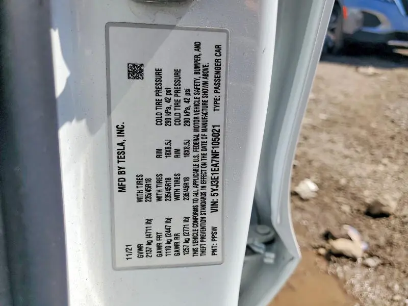 2022 TESLA MODEL 3   
