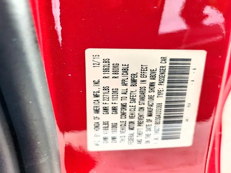 2016 HONDA ACCORD LX-S  