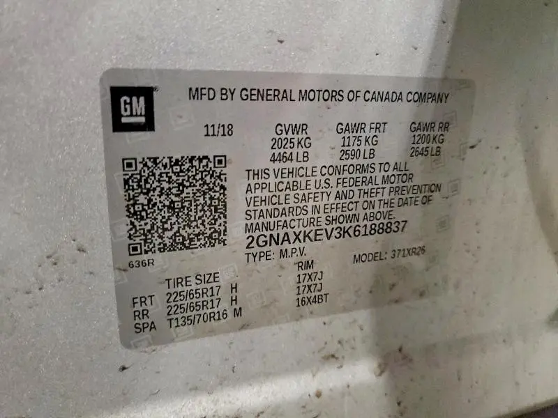 2019 CHEVROLET EQUINOX LT  