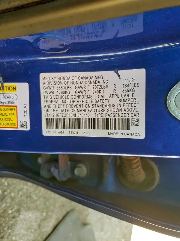 2022 HONDA CIVIC SPORT  