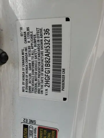 2010 HONDA CIVIC EX  