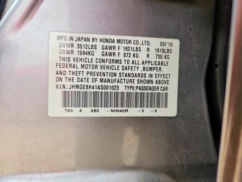 2010 HONDA FIT SPORT  