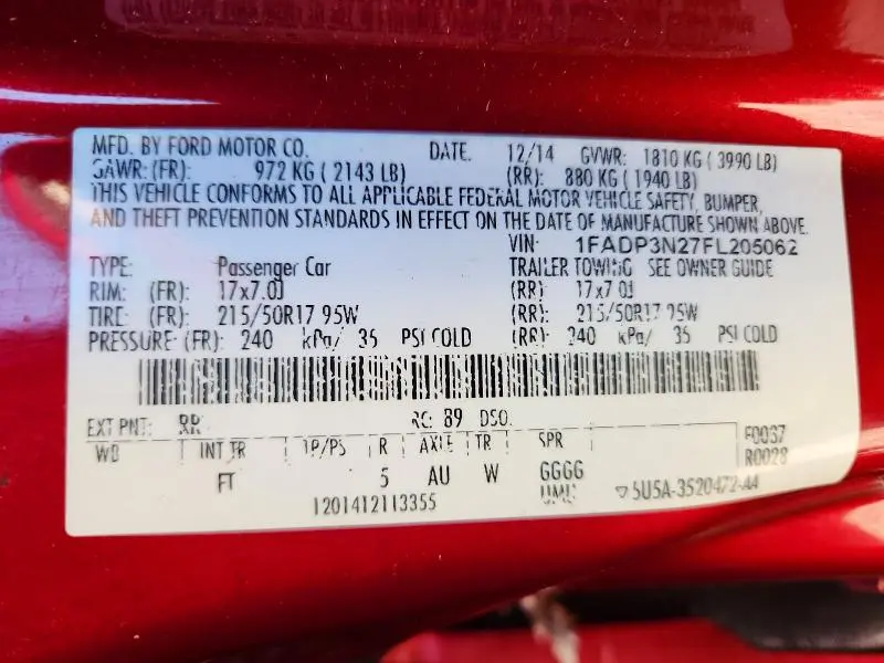 2015 FORD FOCUS TITANIUM  
