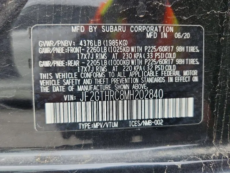 2021 SUBARU CROSSTREK SPORT  