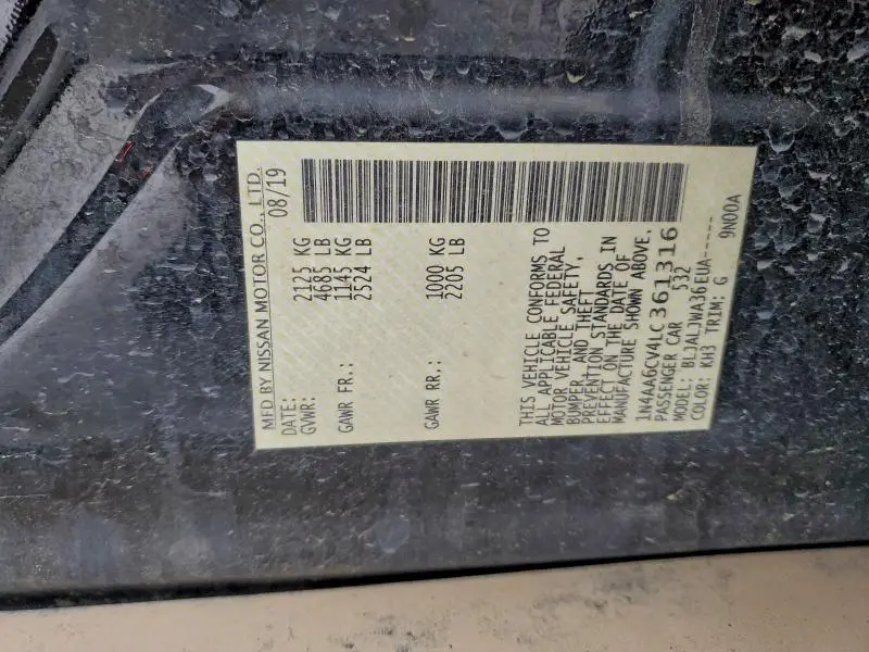 2020 NISSAN MAXIMA SV  