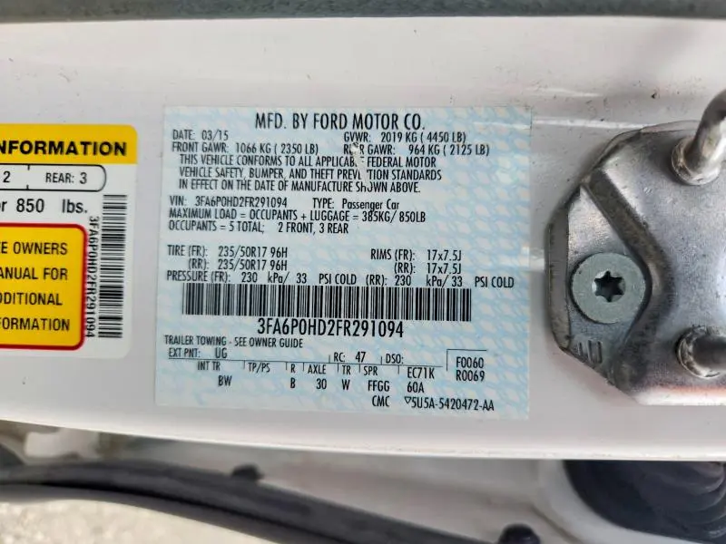 2015 FORD FUSION SE  
