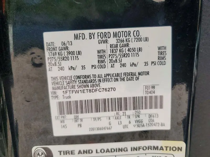 2013 FORD F150 SUPERCREW  