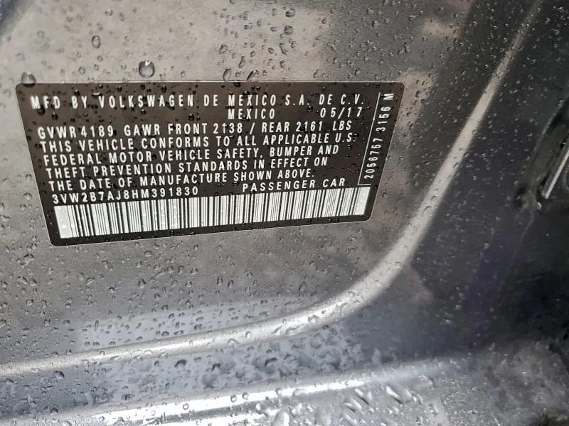 2017 VOLKSWAGEN JETTA S  