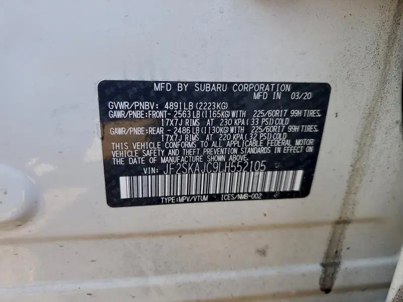 2020 SUBARU FORESTER PREMIUM  