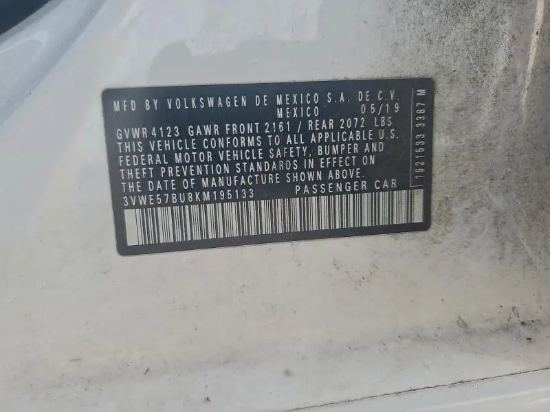 2019 VOLKSWAGEN JETTA SEL  