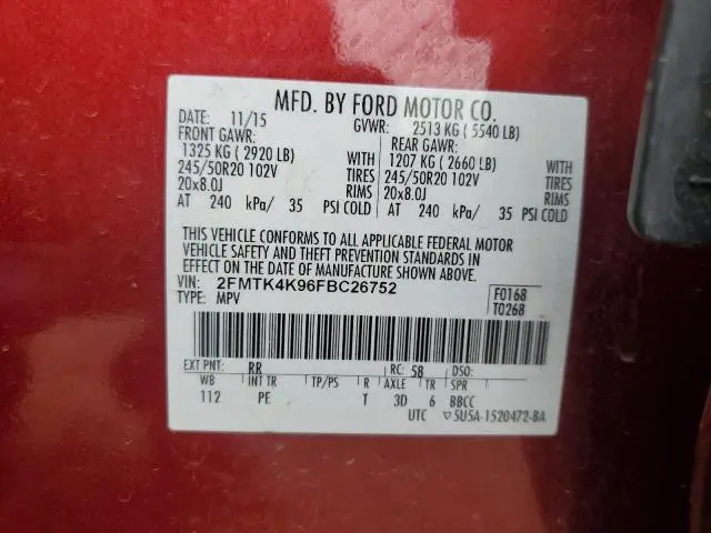 2015 FORD EDGE TITANIUM  