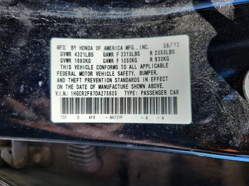 2013 HONDA ACCORD EXL  