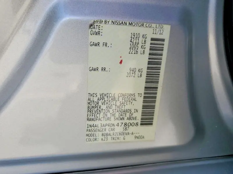 2013 NISSAN ALTIMA 2.5  