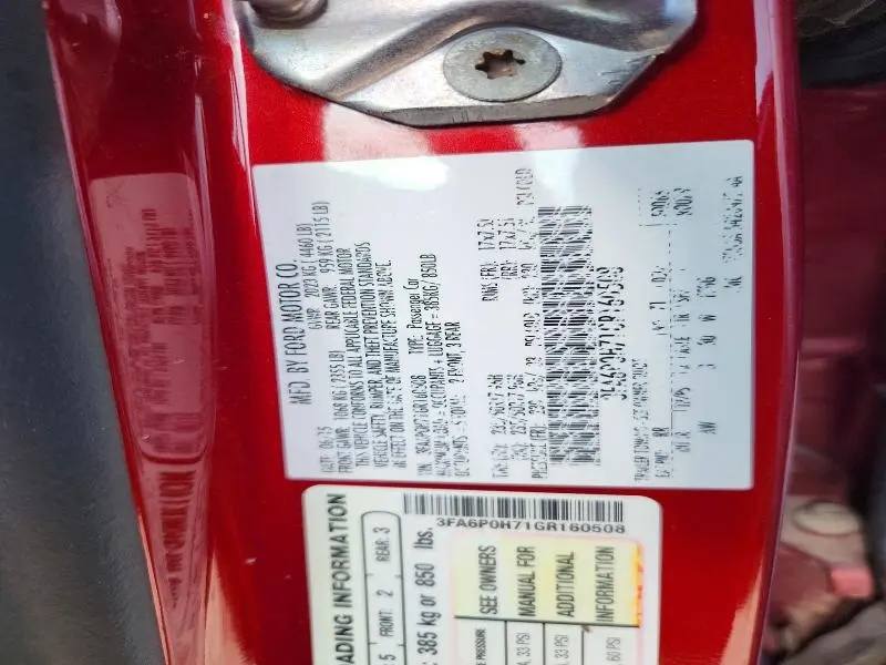 2016 FORD FUSION SE HYBRID  