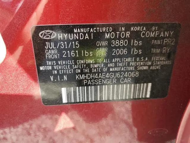 2016 HYUNDAI ELANTRA SE  