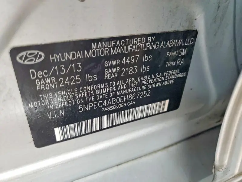 2014 HYUNDAI SONATA SE  