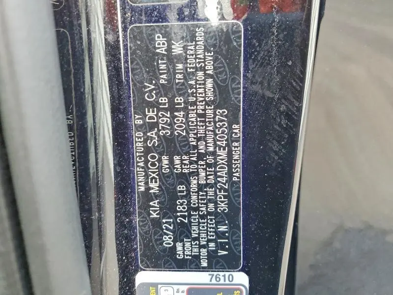 2021 KIA FORTE LXS  