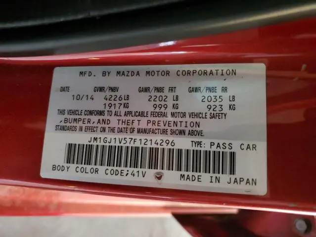 2015 MAZDA 6 TOURING  