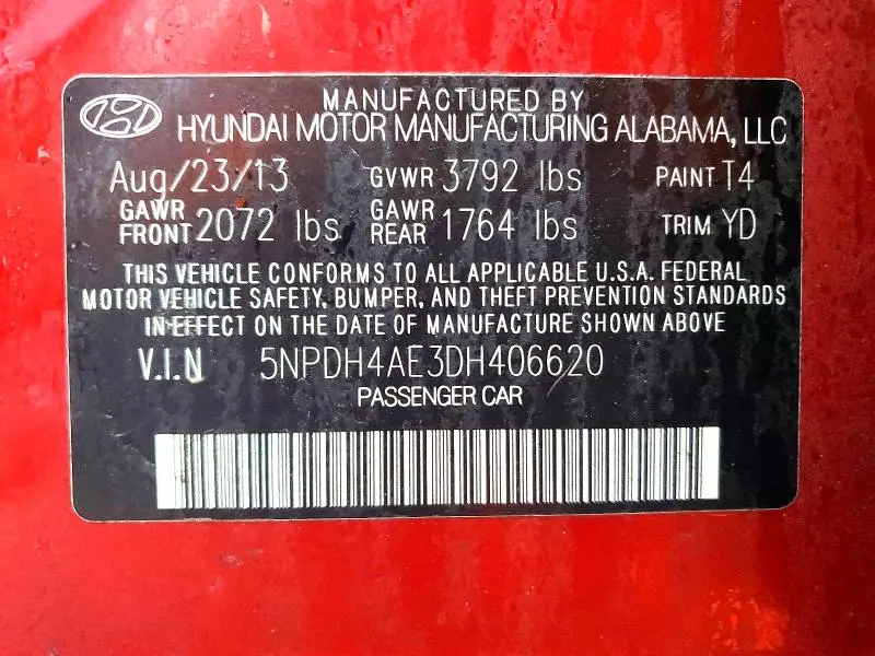 2013 HYUNDAI ELANTRA GLS  