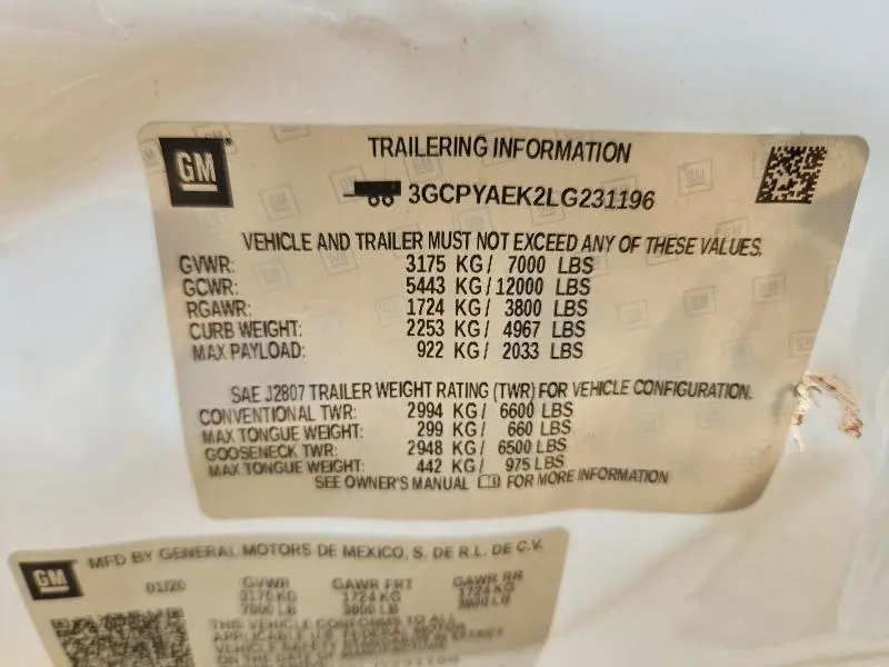 2020 CHEVROLET 1500   
