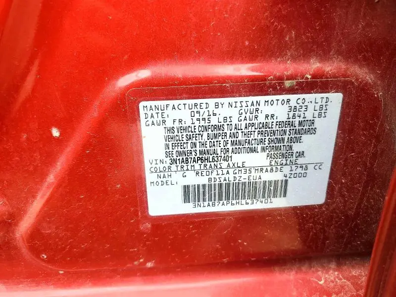 2017 NISSAN SENTRA SV  