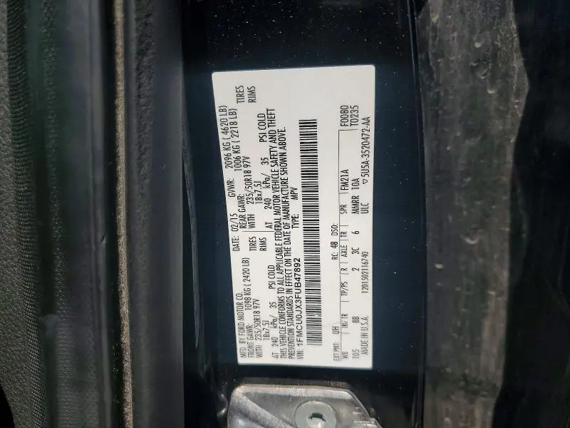 2015 FORD ESCAPE TITANIUM  